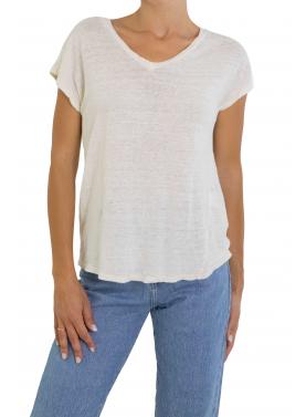 Maglia in lino con scollo a V